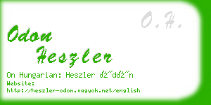 odon heszler business card